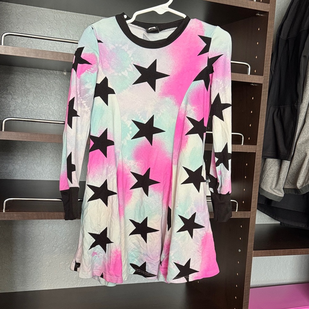 Starry Pink and Blue Kids Dress